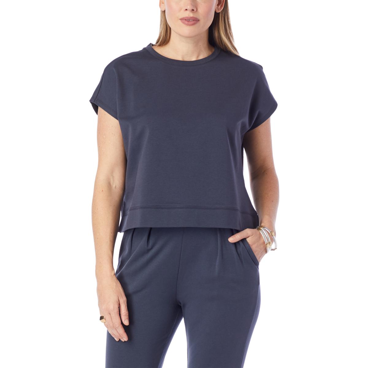 WynneLounge French Terry Cap-Sleeve Top