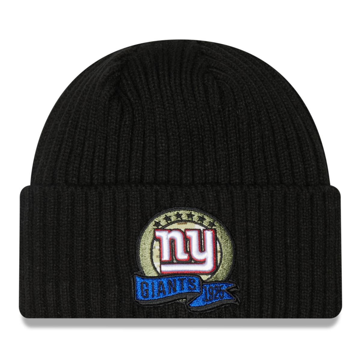 Youth New Era Black New York Giants 2022 Salute to Service Knit Hat