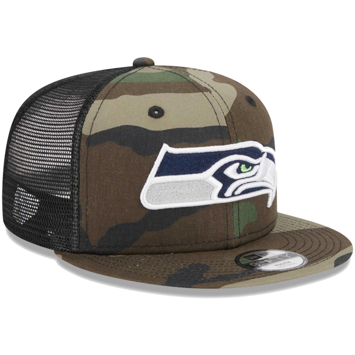 Youth New Era Camo Seattle Seahawks Main Trucker 9FIFTY Snapback Hat