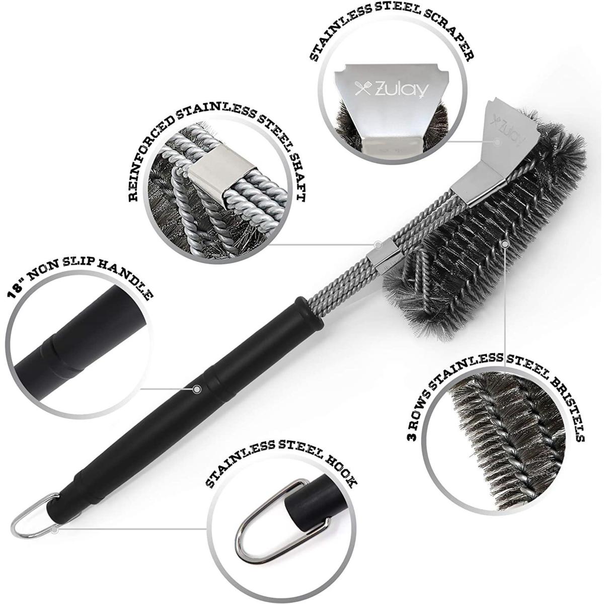 Grill Brush BBQ Brush 18 Inch Grill Cleaner Scraper Stainless Steel Bristle  Free