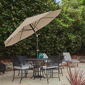 10' Auto-Tilt Patio Umbrella with Easy Crank - Sand