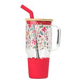 10 Strawberry Street Adria Hydration Tumbler, Christmas Bow