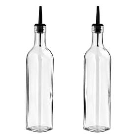 10 Strawberry Street Glass Oil & Vinegar Bottles, Set of 2,  Clear