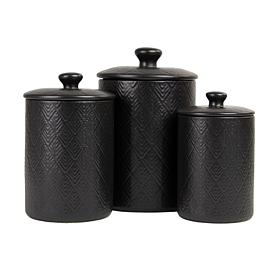 10 Strawberry Street Marquis Canister Set, Matte Black - 3 Piece 