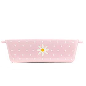 10 Strawberry Street Pink Daisy Polka Dot Loaf Pan