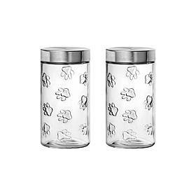10 Strawberry Street Set of 2 Maxwell Dog Treat Canisters - Large
