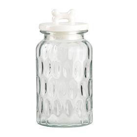 10 Strawberry Street Textured Glass Pet Treat Jar - Dimpled Bone