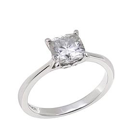 10K Gold 1.50ct Cushion-Cut Moissanite Solitaire Ring