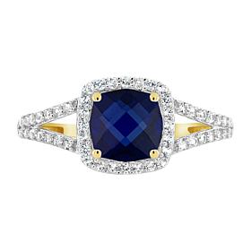 10K Simulated Gem and Simulated White Sapphire 7mm Ring