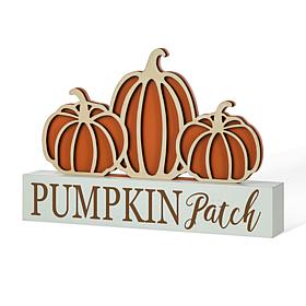 11.75"L Fall Wooden "PUMPKIN PATCH" Pumpkins Table Sign