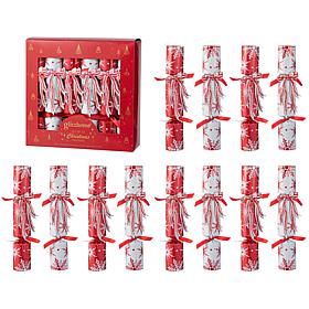 12-Pack Christmas Party Crackers with Snowflake Design