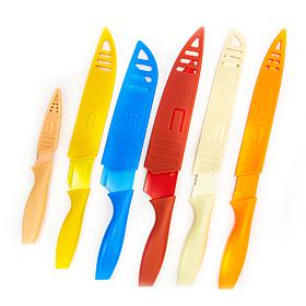 12-Piece Colorful Stainless Steel Knife Set with Sheaths