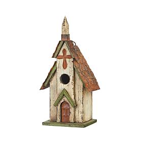 14"H Nativity Distressed Solid Wood Church Decorative Garden Birdhouse