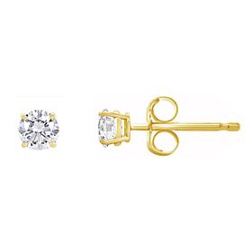 14K Gold .25ctw White Diamond Round Stud Earrings