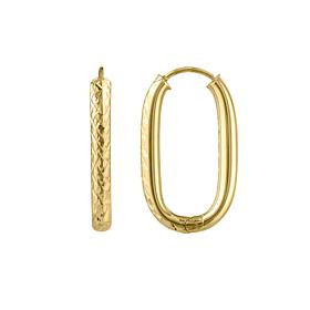 14K Gold Oval Hoop Earrings