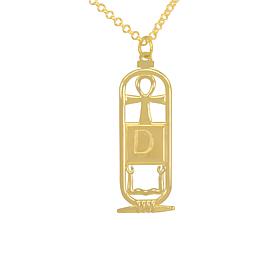 14K Gold-Plated Sterling Silver Personalized Cartouche Necklace