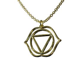 14K Gold-Plated Sterling Silver Third Eye Chakra Pendant with Chain