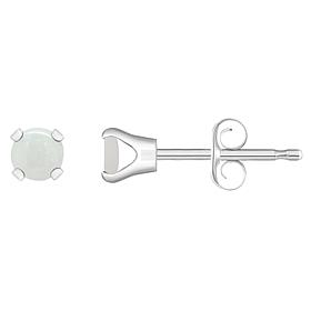14K White Gold 3mm Round Gemstone Stud Earrings