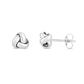 14K White Gold Polished Love Knot Stud Earrings