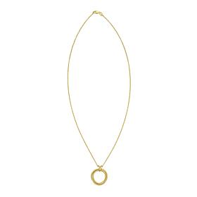 14K Yellow Gold 18" Trinity Circle Pendant Necklace with Lobster Clasp