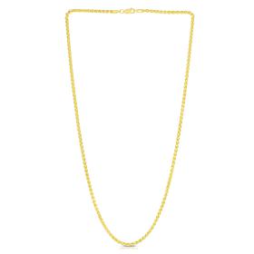 14K Yellow Gold 2.8mm Round Wheat Chain Necklace - 20"
