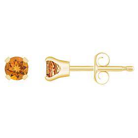 14K Yellow Gold 3mm Round Gemstone Stud Earrings