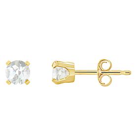 14K Yellow Gold 4mm Round Gemstone Stud Earrings