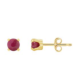 14K Yellow Gold 4mm Round Gemstone Stud Earrings