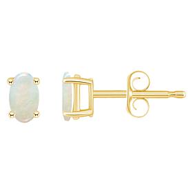 14K Yellow Gold 5x3mm Oval-Cut Gemstone Stud Earrings