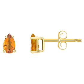 14K Yellow Gold 5x3mm Pear-Shaped Gemstone Stud Earrings