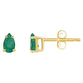 14K Yellow Gold 5x3mm Pear-Shaped Gemstone Stud Earrings