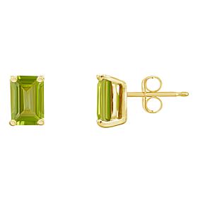 14K Yellow Gold 6x4mm Emerald-Cut Gemstone Stud Earrings