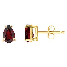 14K Yellow Gold 6x4mm Pear-Shaped Gemstone Stud Earrings