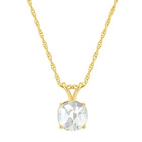 14K Yellow Gold 7mm Round Butterfly Gemstone Pendant with Chain
