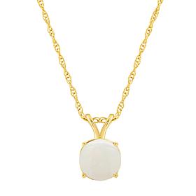 14K Yellow Gold 7mm Round Butterfly Gemstone Pendant with Chain
