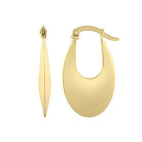 14K Yellow Gold Oval Hoop Lite Earring with Hinged Clasp