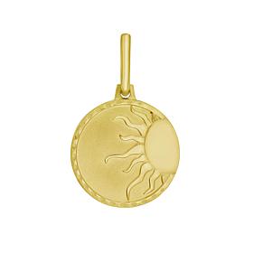 14K Yellow Gold Sun Token Pendant