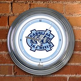 15" Neon Team Clock - North Carolina - College