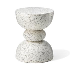 17.25"H Multi-functional MGO Faux Terrazzo Garden Stool or Plant Stand