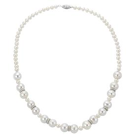 18" 4-10.3mm Cultured Freshwater Pearl Rondelle Station Necklace