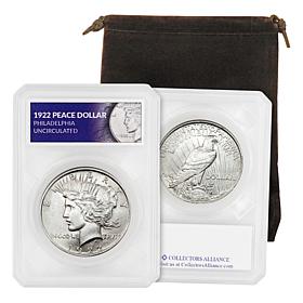 1922 Peace Dollar-Uncirculated in Defender Holder 