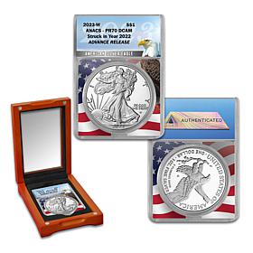 2023 PR70 ANACS Silver Eagle Coin Advance Release Struck in 2022