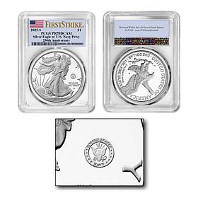 2025 PCGS PR70 Silver Eagle Navy Privy Mark First Strike