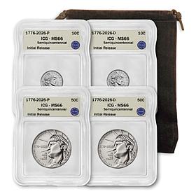 2026 Faces of Liberty 4-Coin Set Certified MS66 by ICG