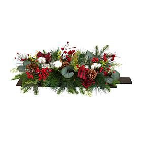 24” Holiday Berries, Pinecones and Eucalyptus Christmas Table