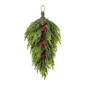 31.5" Christmas Greenery PE Dripping Teardrop