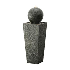40.25"H Pedestal and Sphere Polyresin Outdoor Fountain Pebbles Pump