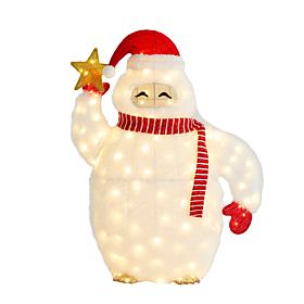 41.25" Lighted Christmas 3D Fabric Outdoor Yeti Decor