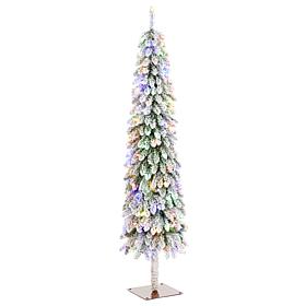 6ft Artificial Snowy Downswept Christmas Flocked Tree
