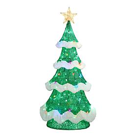 74.5"H 3D Mesh Oversized Christmas Tree with Twinkle Lights